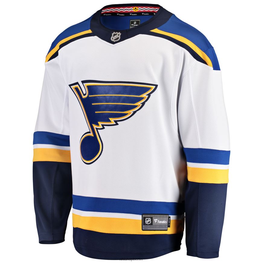 Männer NHL st Weißes Breakaway-Auswärtstrikot mit Louis Blues Fanatics-Logo Kleidung BF680T1772