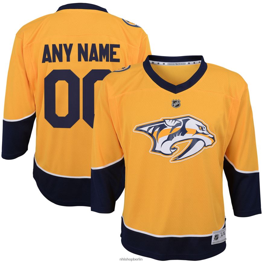 Säugling NHL Nachbildung des Heimtrikots der gelben Mannschaft der Nashville Predators nach Maß Kleidung BF680T810