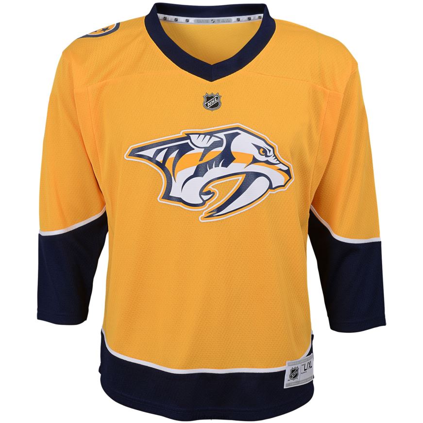 Säugling NHL Nachbildung des Heimtrikots der gelben Mannschaft der Nashville Predators nach Maß Kleidung BF680T810